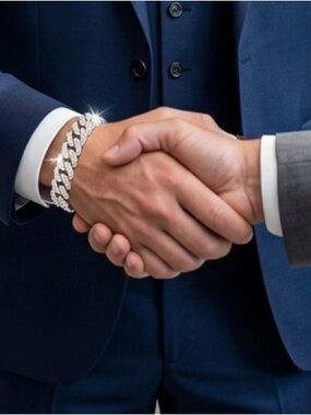 Ice Out Miami Cuban Link Diamond Bracelet - Silver Tone